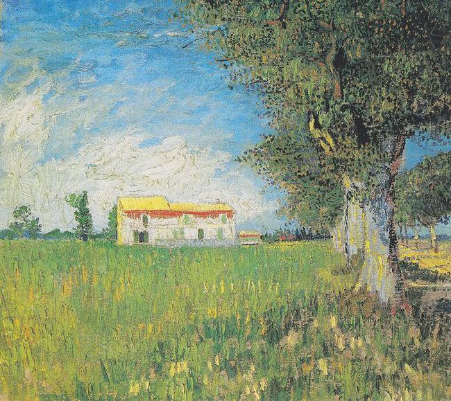 Farmhouse in a wheat field, Vincent Van Gogh